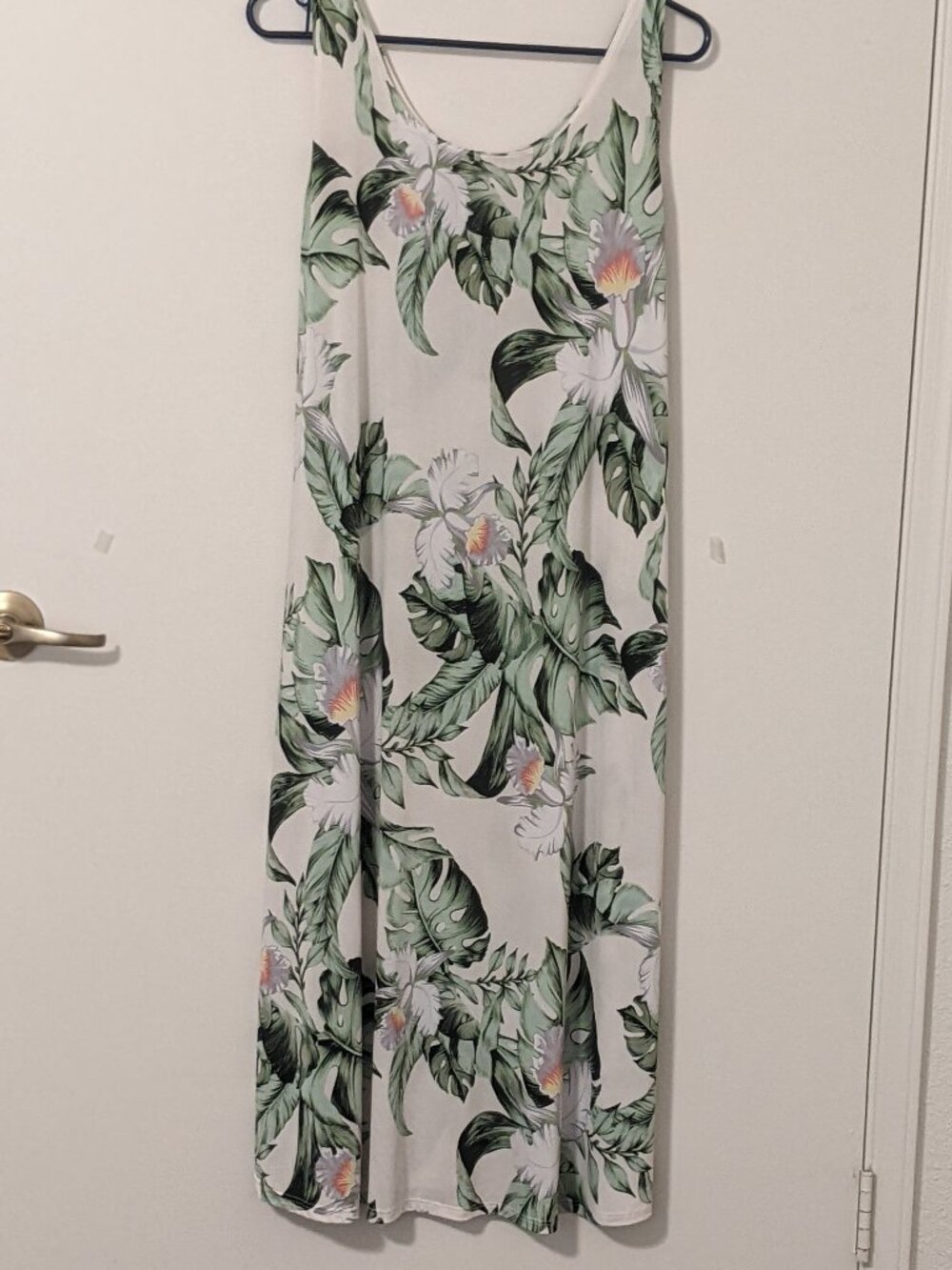 Women's Hawaiian Dress M Hawaiian Tropical Print Beach Vacation Aloha Flowy